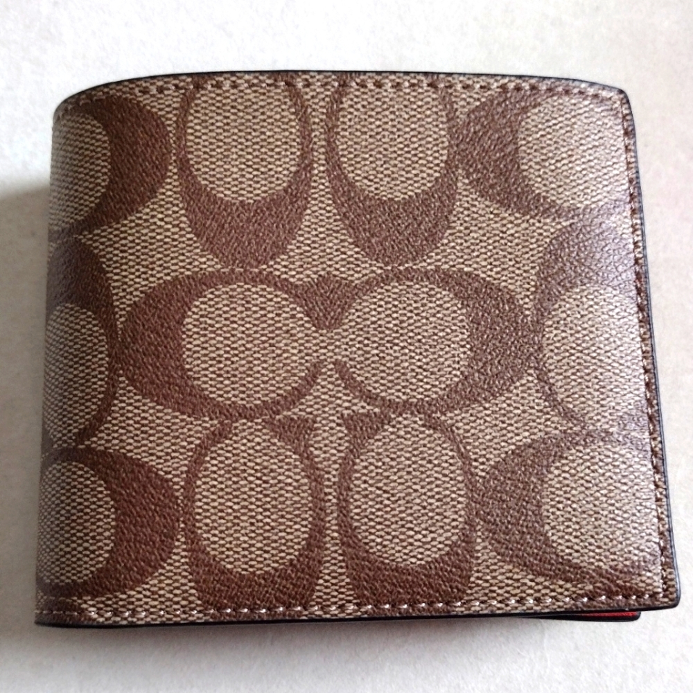 Coach Signature Coated Canvas Color-Block Men's Wallet